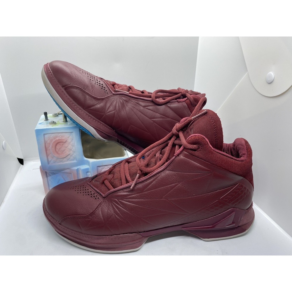 Brandblack 218 BB Leather High Top Sneakers Oxblood Red Mens 10